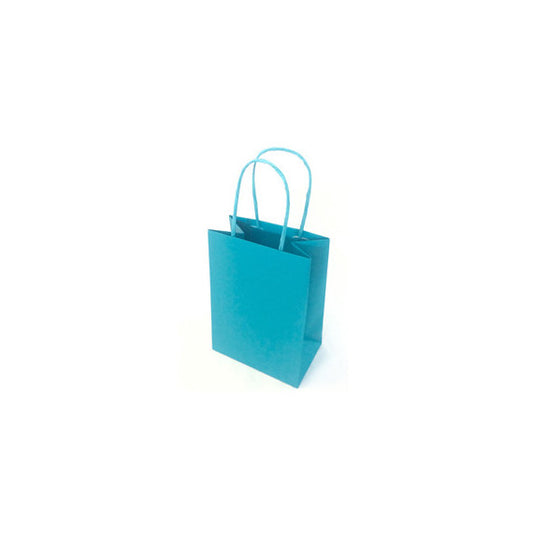 Shopper Twisted - maniglie cordino - 26  x 11 x 34,5 cm - carta kraft - turchese - Mainetti Bags - conf. 25 pezzi