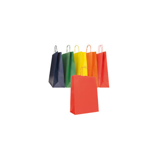Shopper Twisted - maniglie cordino - 26 x 11 x 35 cm - carta biokraft - colori assortiti autunno/inverno -  Mainetti Bag