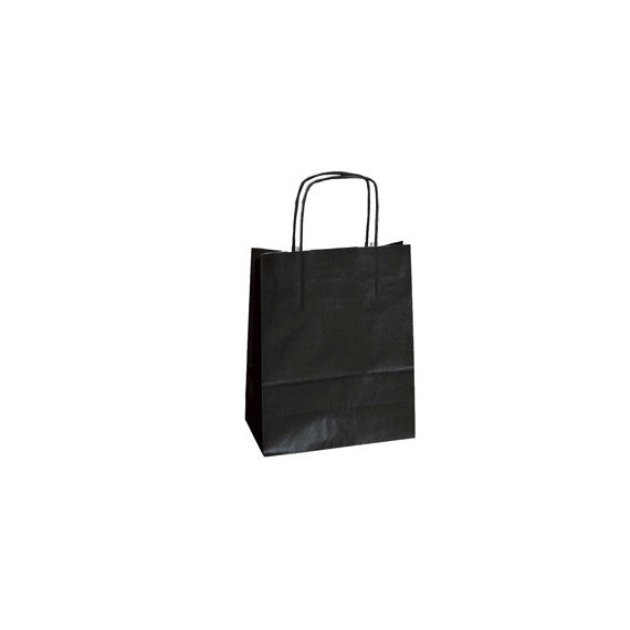 Shopper Twisted - maniglie cordino - 45  x 15 x 50 cm - carta kraft - nero - Mainetti Bags - conf. 25 pezzi