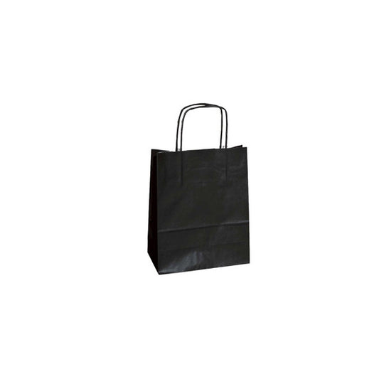 Shopper Twisted - maniglie cordino - 45  x 15 x 50 cm - carta kraft - nero - Mainetti Bags - conf. 25 pezzi