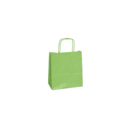 Shopper Twisted - maniglie cordino - 45 x 15 x 50 cm - carta kraft - verde mela - Mainetti Bags - conf. 25 pezzi