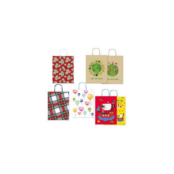 Shoppers - con manici - 26x34,5 cm - fantasie assortite - Rex Sadoch