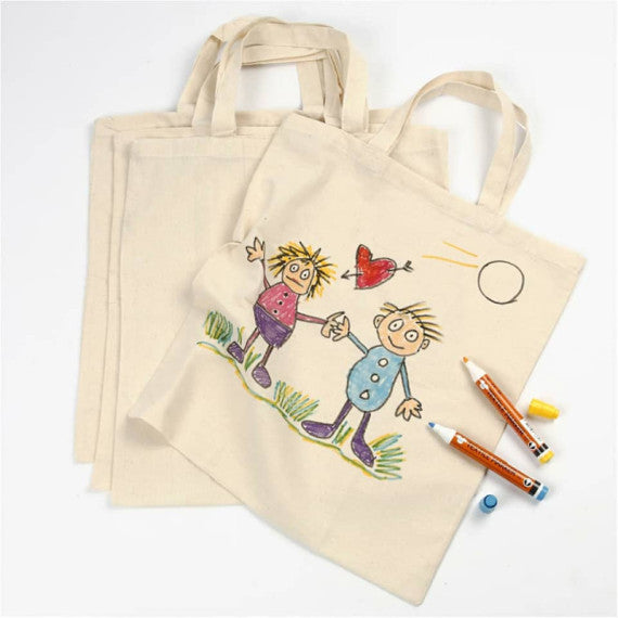 Shopping bag 100% cotone natural Creativ Company - conf. 5 pz - 38x42 cm 49905