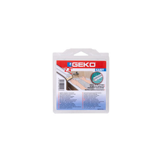 Sigillante adesivo SANY - per doccia e lavabi - 2,2 cm x 2,4 m - bianco - Geko