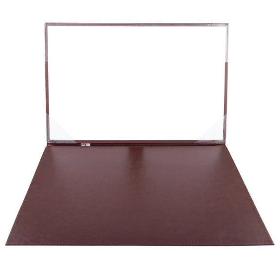 Sottomani doppio in similpelle - marrone scuro - 48 x 32cm - City Time