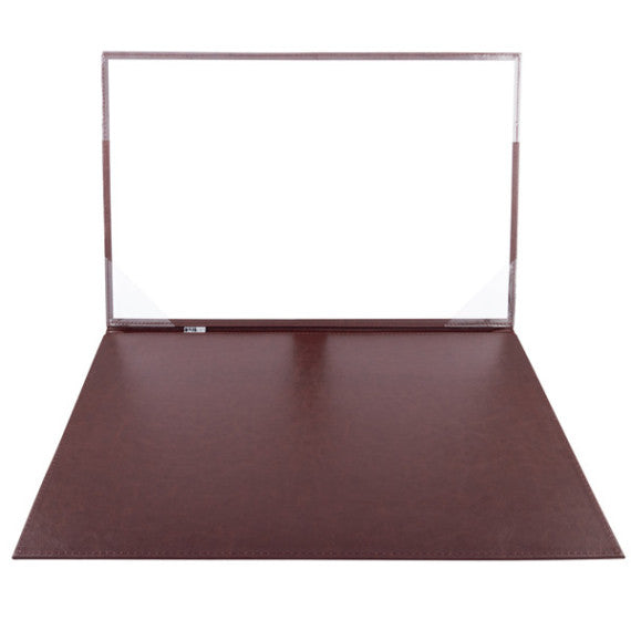Sottomani doppio in similpelle - marrone scuro - 48 x 32cm - City Time