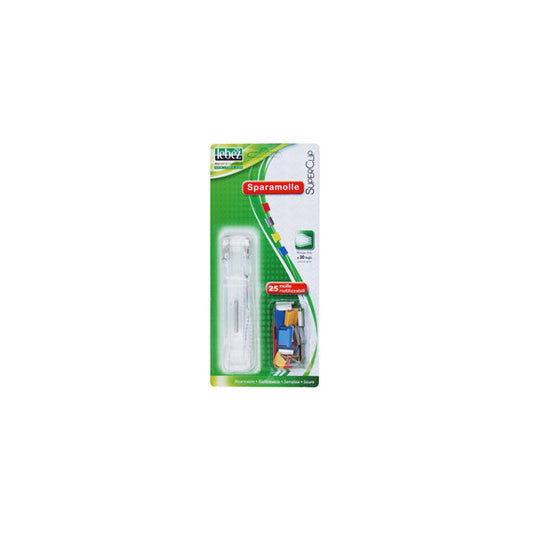 Sparamolle SuperClip - 25 mollette incluse - misure assortite - colori assortiti - Lebez