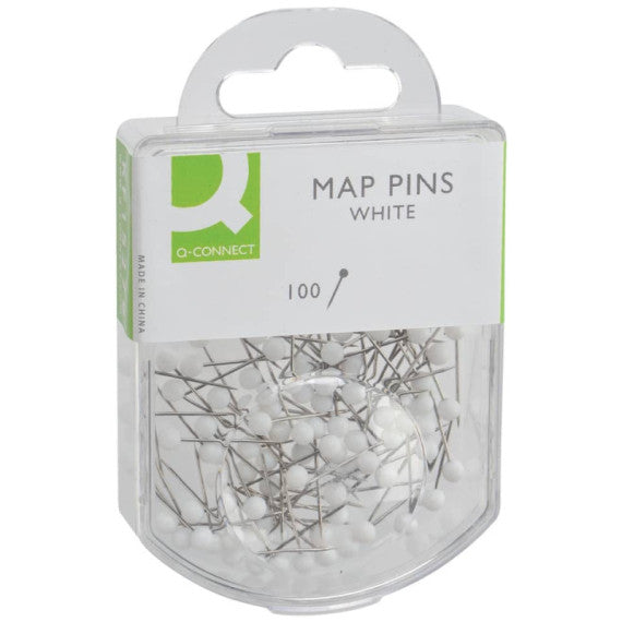 Spilli cartografici Q-Connect 15 mm bianco conf. da 100 - KF15279