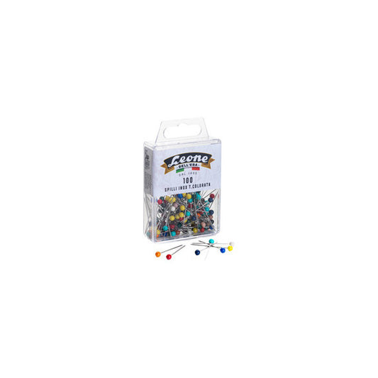 Spillo con testa di plastica colorata - inox - Leone - conf. 100 pezzi