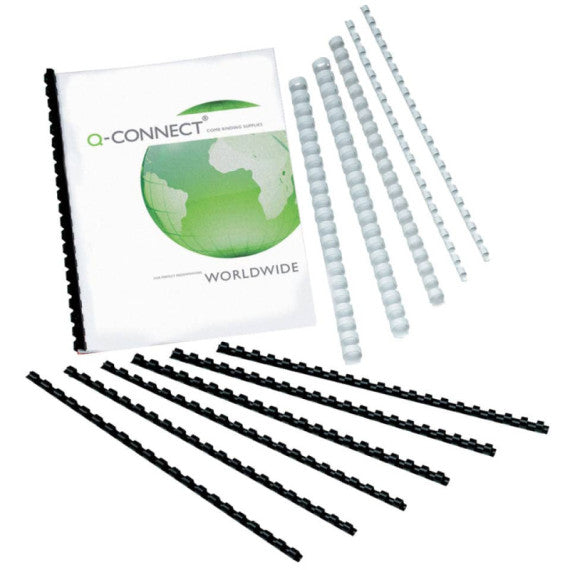Spirali in PVC per rilegatura Q-Connect 18 mm colore nero - conf. 50 pezzi - KF32114