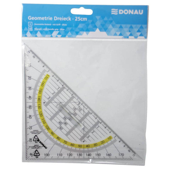 Squadra con goniometro 25 cm Donau con impugnatura 45° 4210004-00