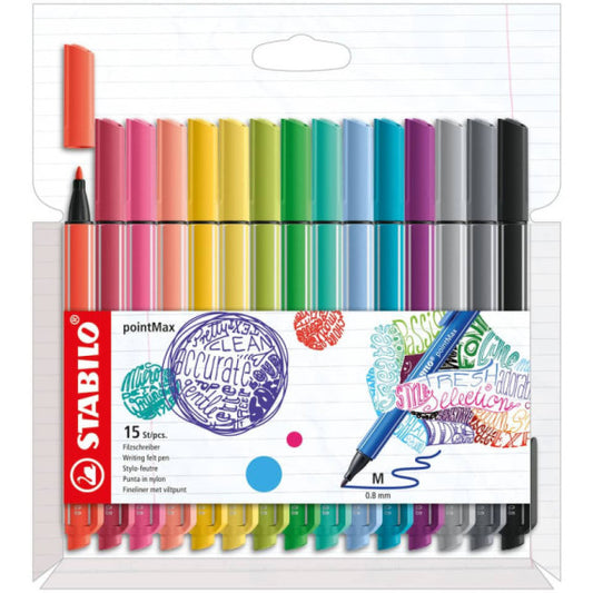 Stabilo Point Max fineliner - conf. 15 colori assortiti 488/15-02