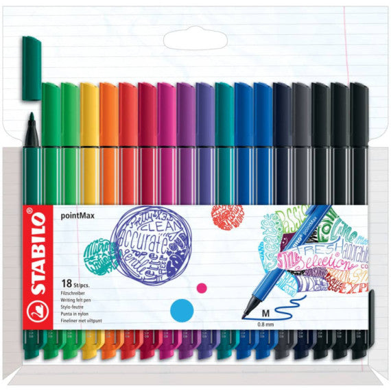 Stabilo Point Max fineliner - conf. 18 colori assortiti 488/18-01