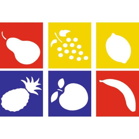 Stencil CWR 14x15 cm in set da 6 pezzi frutta 11804