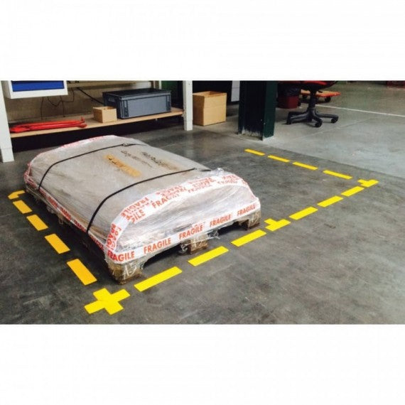 Sticker segnaletici adesivi Tarifold PRO® di sicurezza - rettangolari 200x50 mm giallo  Conf. 10 pezzi - B197104