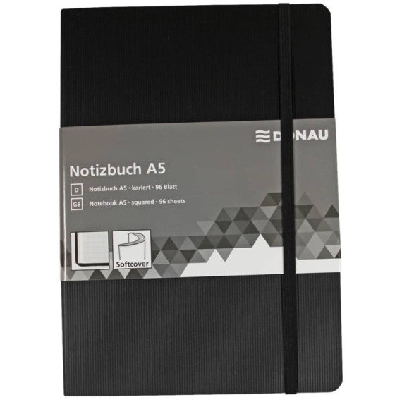 Taccuini Donau 95 ff quadretti A5 nero 1345100-01