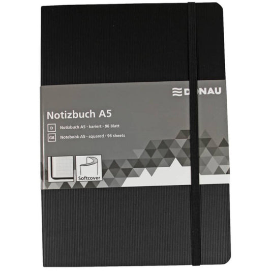 Taccuini Donau 95 ff quadretti A5 nero 1345100-01
