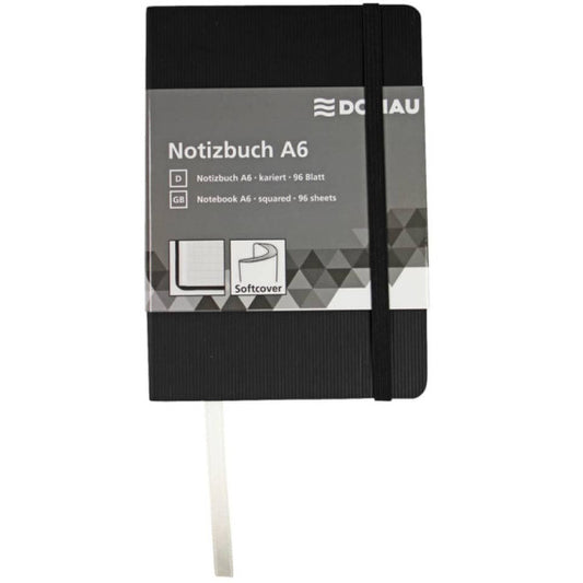 Taccuini Donau 95 ff quadretti A6 nero 1346100-01