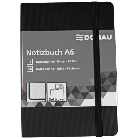 Taccuini Donau 95 ff righe A6 nero 1346101-01