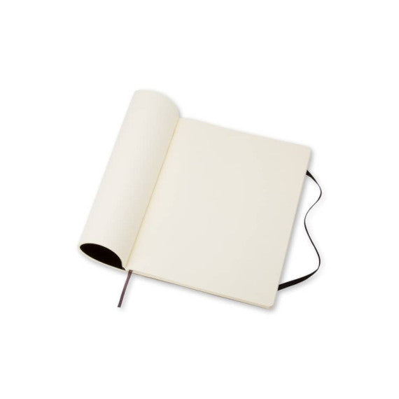 Taccuino a pagina bianca extra large 19x25 cm copertina morbida Moleskine nero - QP623