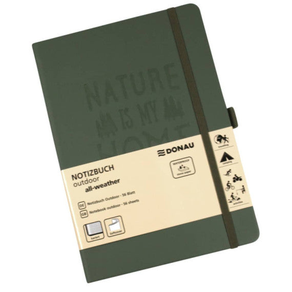 Taccuino con copertina impermeabile Donau Outdoor A5 120 g/m² verde oliva 330370011
