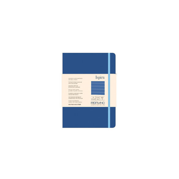 Taccuino Ispira - con elastico - copertina flessibile - A5 - 96 fogli - righe - blu royal - Fabriano