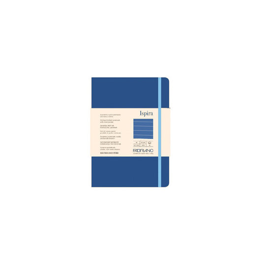 Taccuino Ispira - con elastico - copertina flessibile - A5 - 96 fogli - righe - blu royal - Fabriano