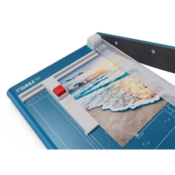 Taglierina a leva Dahle con pressino manuale max 15 fogli - luce 330-1,5 mm blu  R000533