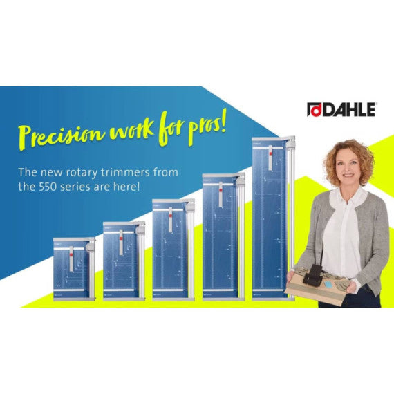 Taglierina a rullo Dahle di terza generazione con pressino automatico luce 360 mm blu - R000550