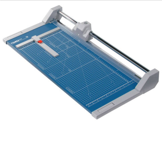 Taglierina a rullo Dahle di terza generazione con pressino automatico luce 510 mm blu R000552