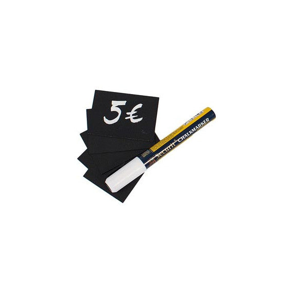 Targhette - 5,2 x 7,4 cm (A8) - nero - Securit - set 20 pezzi
