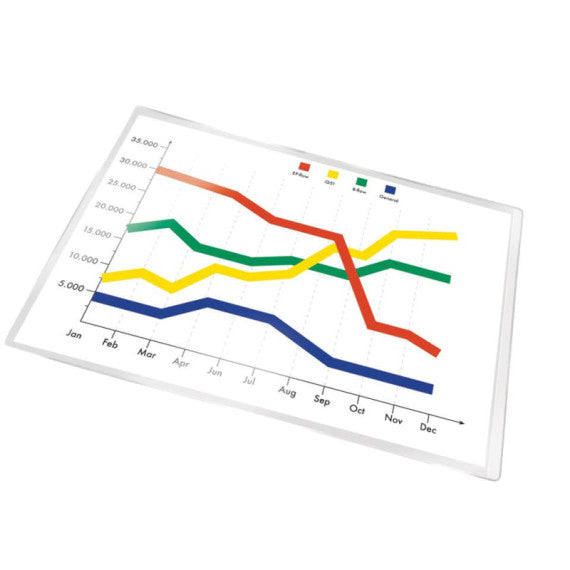 Tasche adesive permanenti Q-Connect A4 trasparenti conf. da 5 - KF27053
