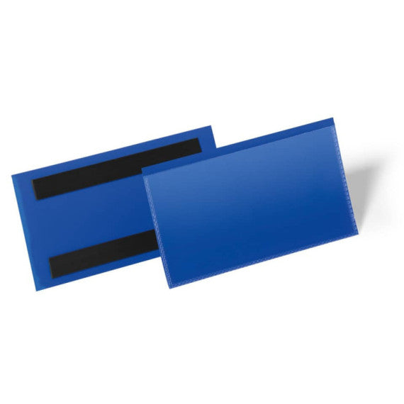 Tasche per identificazione Durable con bande magnetiche blu f.to esterno mm. 163x83- inserto 150x67mm cf. 50- 174207