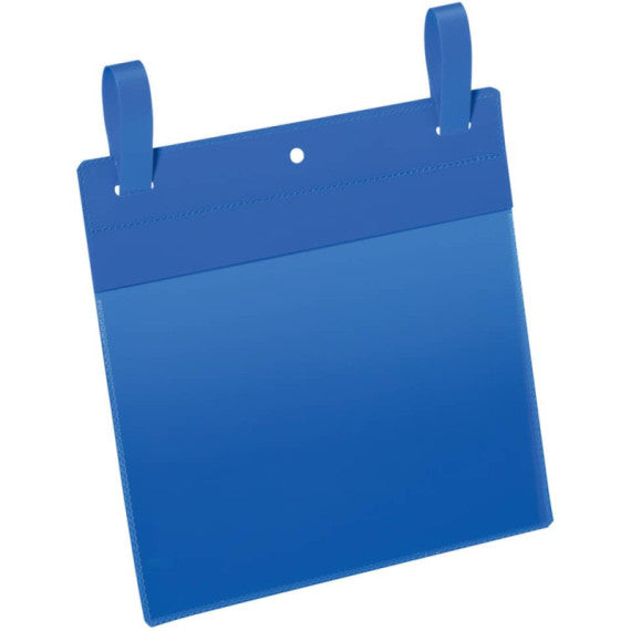 Tasche per identificazione Durable con fascette di aggancio blu f.to esterno mm 223x380- inserto A5 orizz. Cf 50- 174907
