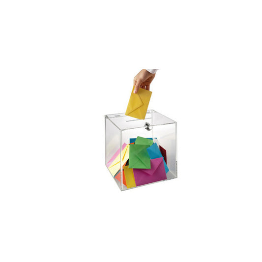 Teca con serratura Mr Acrylic - 25 x 25 x 25 cm - trasparente - Tecnostyl