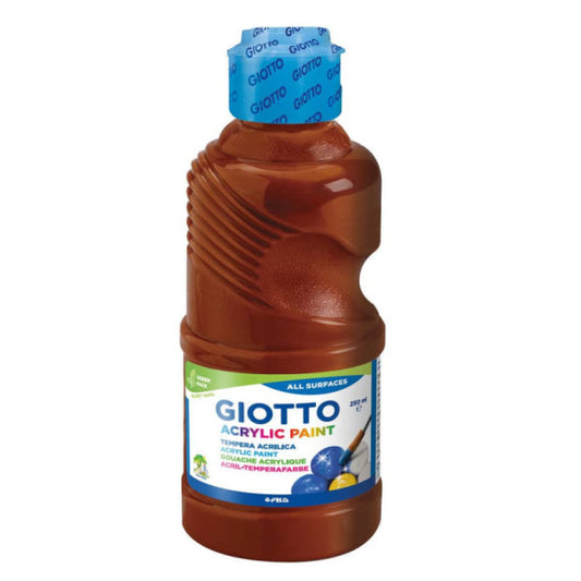 Tempera acrilica Giotto in flacone da 250 ml marrone - F534028