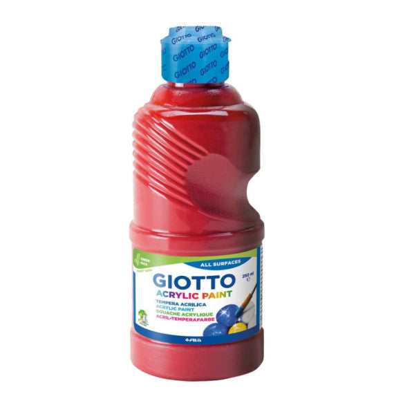 Tempera acrilica Giotto in flacone da 250 ml rosso - F534008