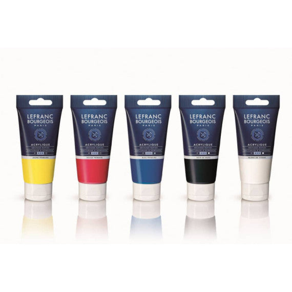 Tempera acrilica Lefranc Bourgeois fine in tubetto 20 ml in conf. da 5 colori assortiti - 300684