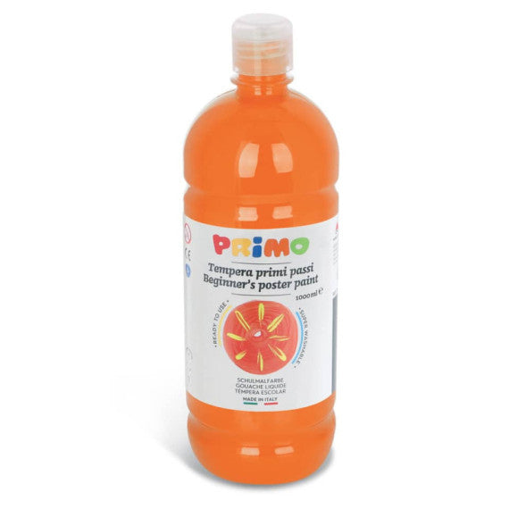 Tempera brillante in bottiglia in PET Primo Primi Passi 1000 ml arancione 204BR1000250