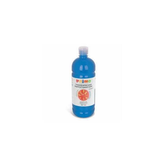 Tempera brillante in bottiglia in PET Primo Primi Passi 1000 ml ciano 204BR100501