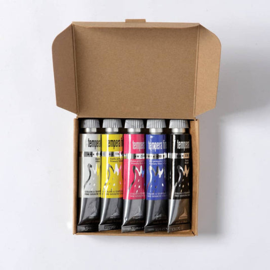 Tempera fine Maimeri in tubetto 20 ml - conf. da 5 colori assortiti M2598049