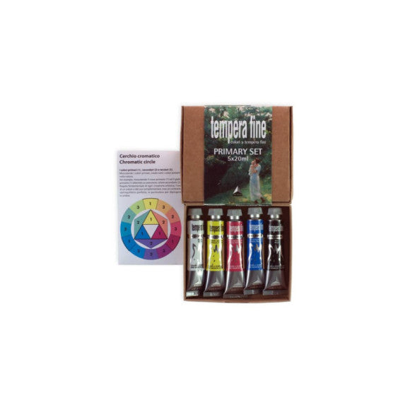 Tempera fine Maimeri in tubetto 20 ml - conf. da 5 colori assortiti M2598049