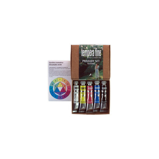 Tempera fine Primary Set - 20 ml - colori primari (nero, bianco inclusi) - Maimeri - set 5 pezzi