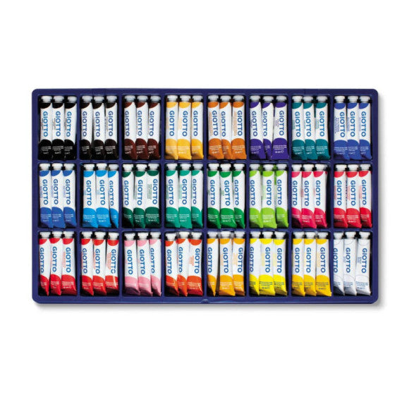Tempera Giotto Extra ultrafine in tubetto 12 ml - in vetrinetta da 144 colori assortiti - F35250000