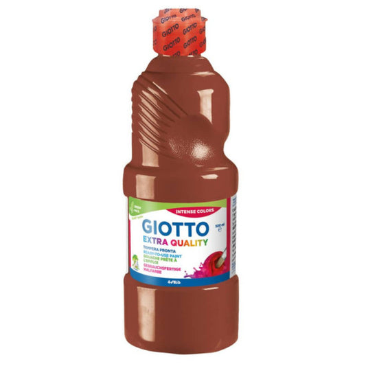 Tempera pronta Giotto Extra Quality in flacone 500 ml marrone - F532828