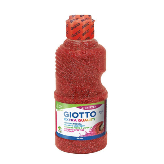 Tempera pronta Giotto glitter in flacone 250 ml rosso glitterato - F53120600
