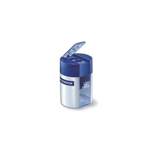 Temperamatite 2 fori con contenitore - blu - Staedtler
