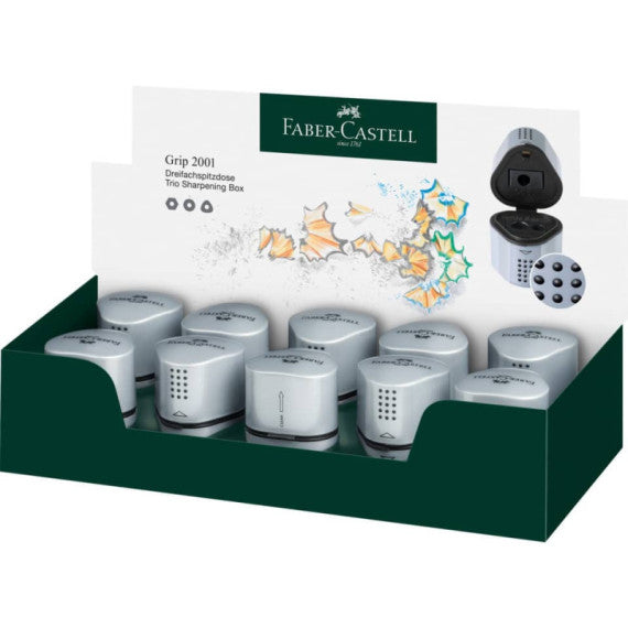 Temperamatite a 3 fori Faber-Castell Grip 2001 argento 183800
