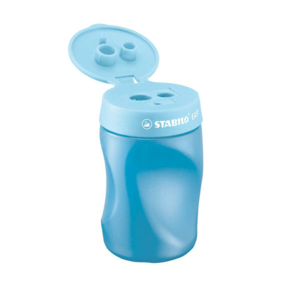 Temperamatite a 3 fori Stabilo Easy con serbatoio per mancini - conf. 3 pezzi - 4501/2