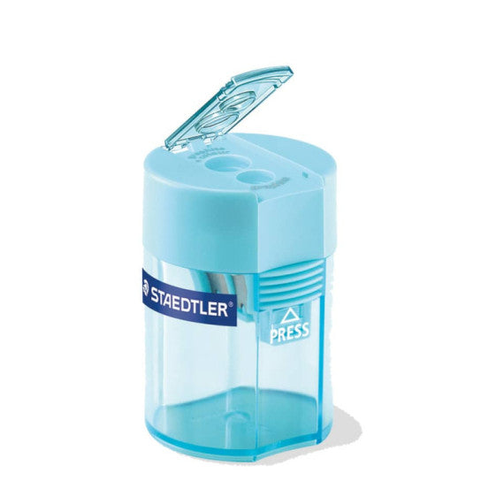 Temperamatite con contenitore Staedtler Noris a 2 fori 512 006 cyan verde Tiffany - 512 006-37